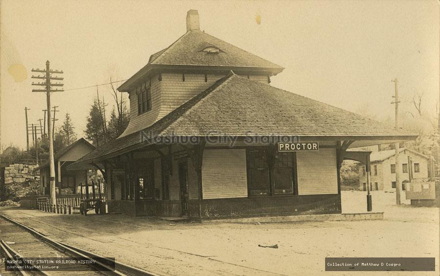 Postcard: Railroad Station, Proctor, Vermont